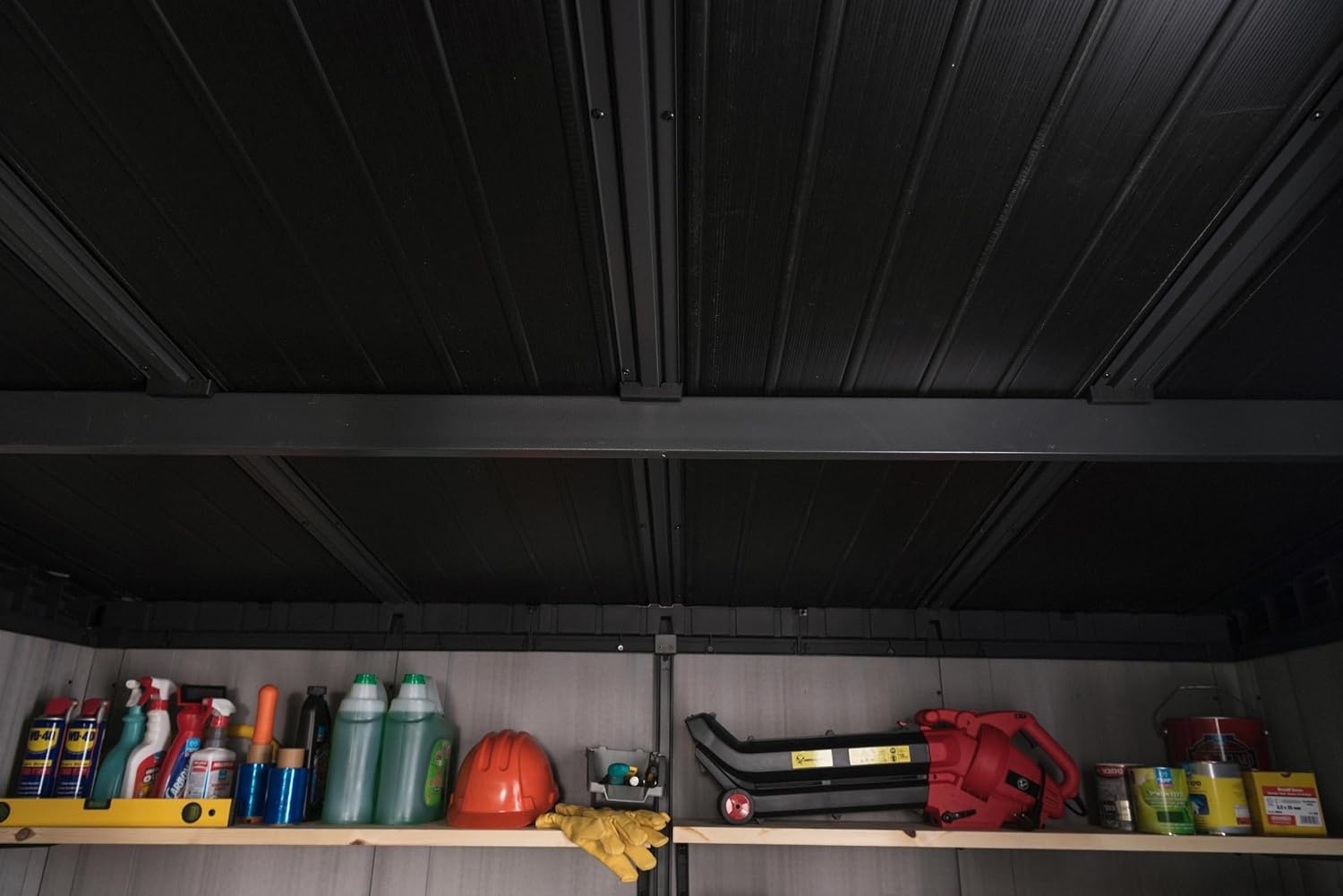 image:imageKeter Artisan 11x7 Modern Resin Outdoor Storage Shed KitPerfect to Store Patio Furniture Garden Tools Bike Accessories Beach Chairs and Lawn Mower Grey amp Black