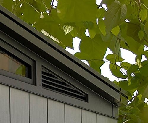 image:imageKeter Artisan 9x7 Foot Large Outdoor Shed with Floor with Modern Design for Patio Furniture Lawn Mower Tools and Bike Storage feet GreyBlack7x7