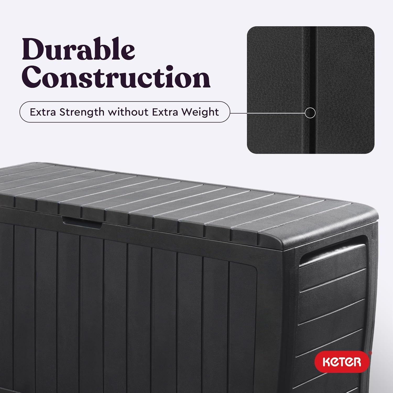 image:imageKeter Atlas 70 Gallon Deck Box WeatherResistant Outdoor Storage Chest for Patio Yard amp Pool Durable Resin Construction Lockable Lid EasyOpen DesignGraphite