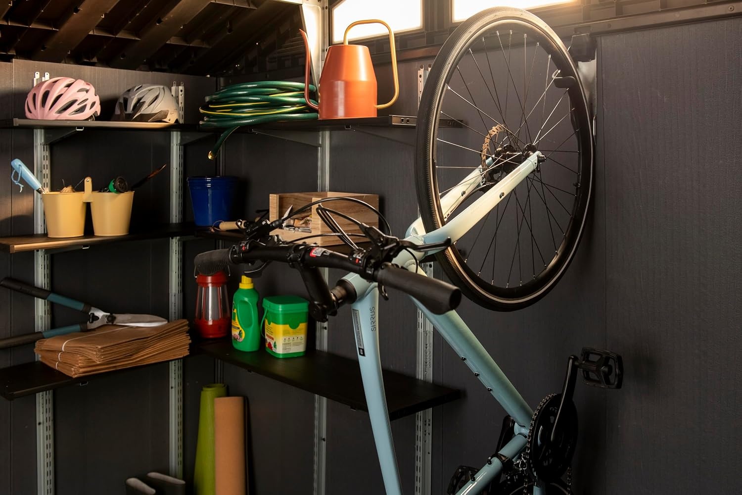 image:imageKeter Bike Rack Garage and Shed Wall Mount Bike Hanger Ideal Easily Hang and Detach Vertical System