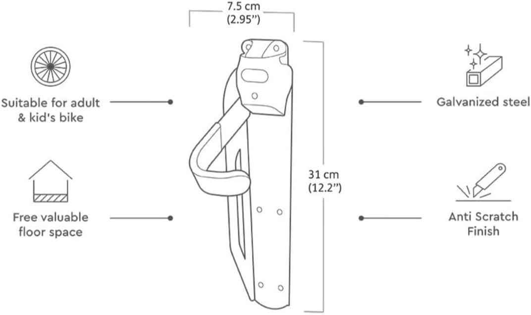image:imageKeter Bike Rack Garage and Shed Wall Mount Bike Hanger Ideal Easily Hang and Detach Vertical System
