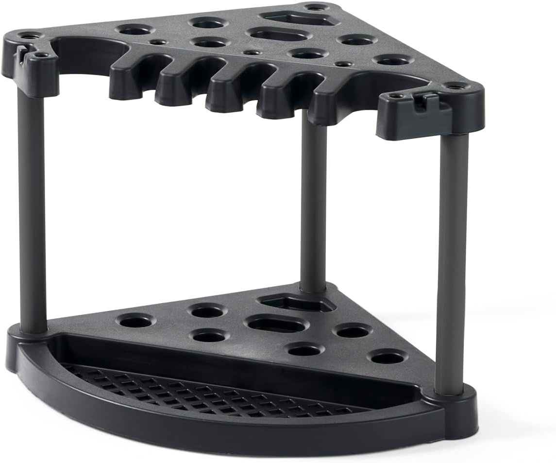 image:imageKeter Compact Corner Tool Rack for Maximum Storage and Organization Easy to Assemble and Organize 25 LongHandled Garden Tools Rakes Brooms Shovels and Accessories