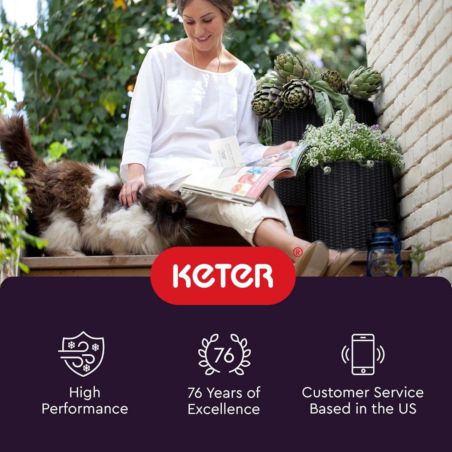 image:imageKeter Cylinder Set of 3 Rattan Resin Planter for Indoor and Outdoor Plants Ideal Decorative Planter for Porches and Patio Decor TaupeBlack