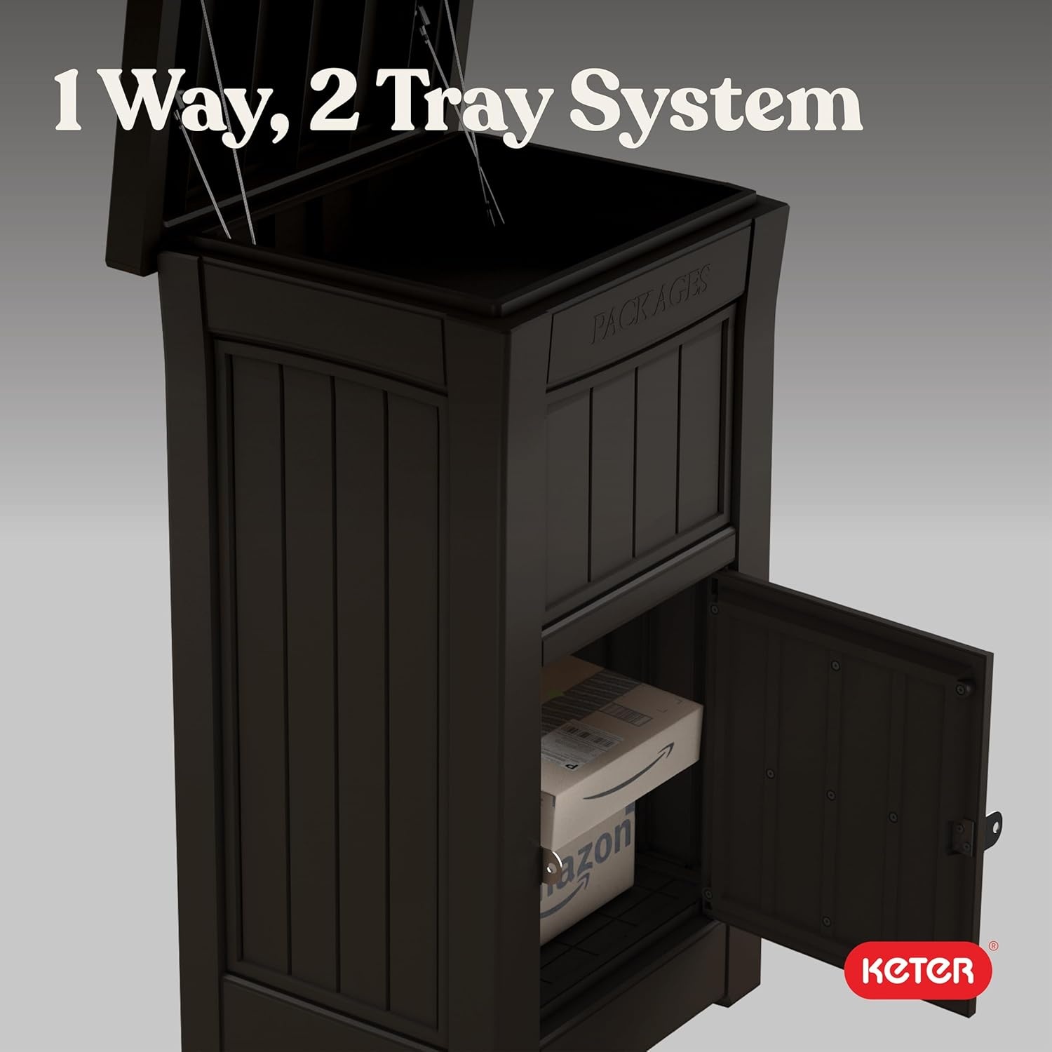 image:imageKeter Delivery Box for Porch with Lockable Secure Storage Compartment to Keep Packages Safe One Size Brown