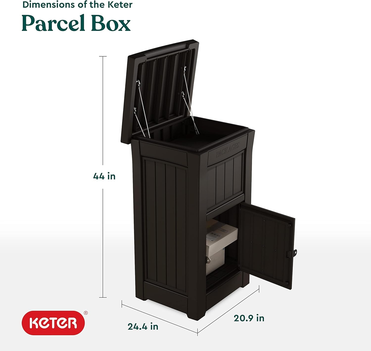 image:imageKeter Delivery Box for Porch with Lockable Secure Storage Compartment to Keep Packages Safe One Size Brown