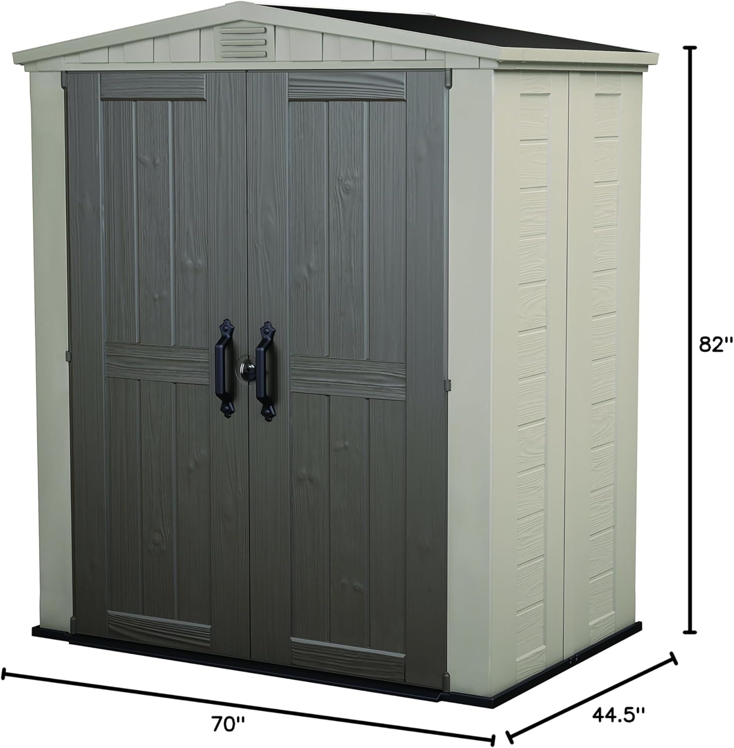 image:imageKeter Factor 6x3 Outdoor Storage Shed KitPerfect to Store Patio Furniture Garden Tools Bike Accessories Beach Chairs and Push Lawn Mower Taupe amp Brown6x3