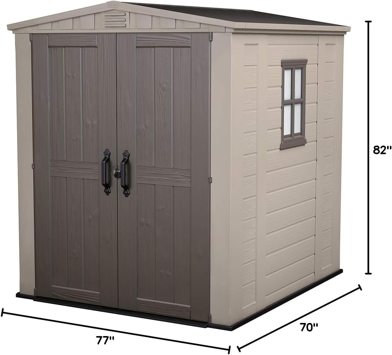 image:imageKeter Factor 6x6 Large Resin Outdoor Storage Shed for Patio Furniture Lawn Mower and Bike Storage