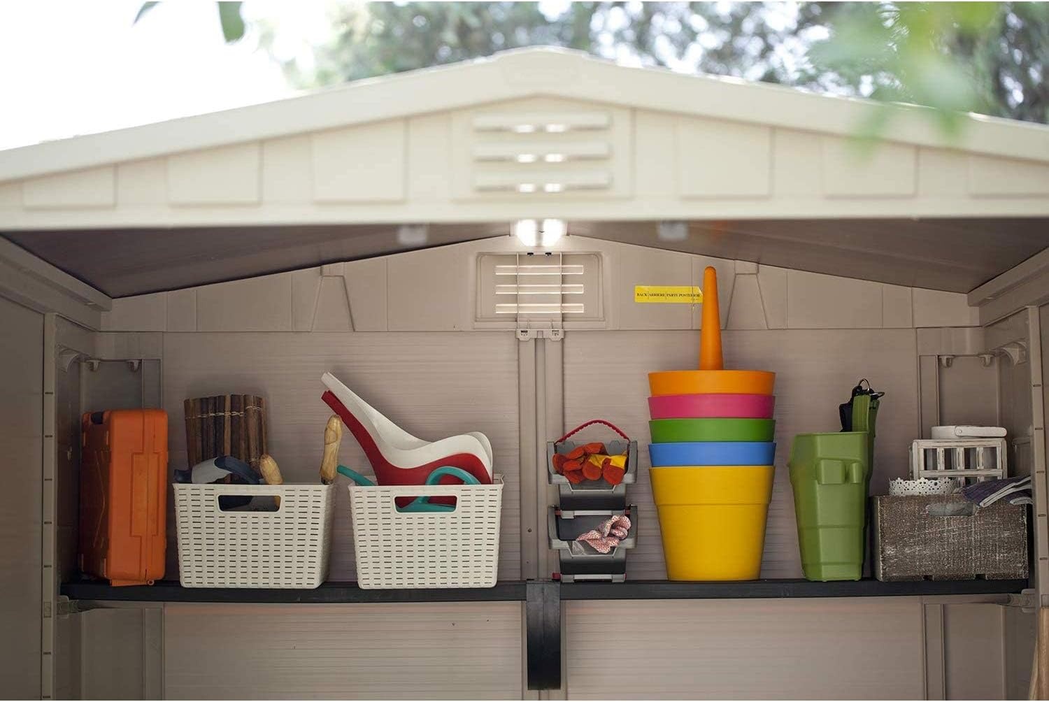 image:imageKeter Factor 6x6 Large Resin Outdoor Storage Shed for Patio Furniture Lawn Mower and Bike Storage