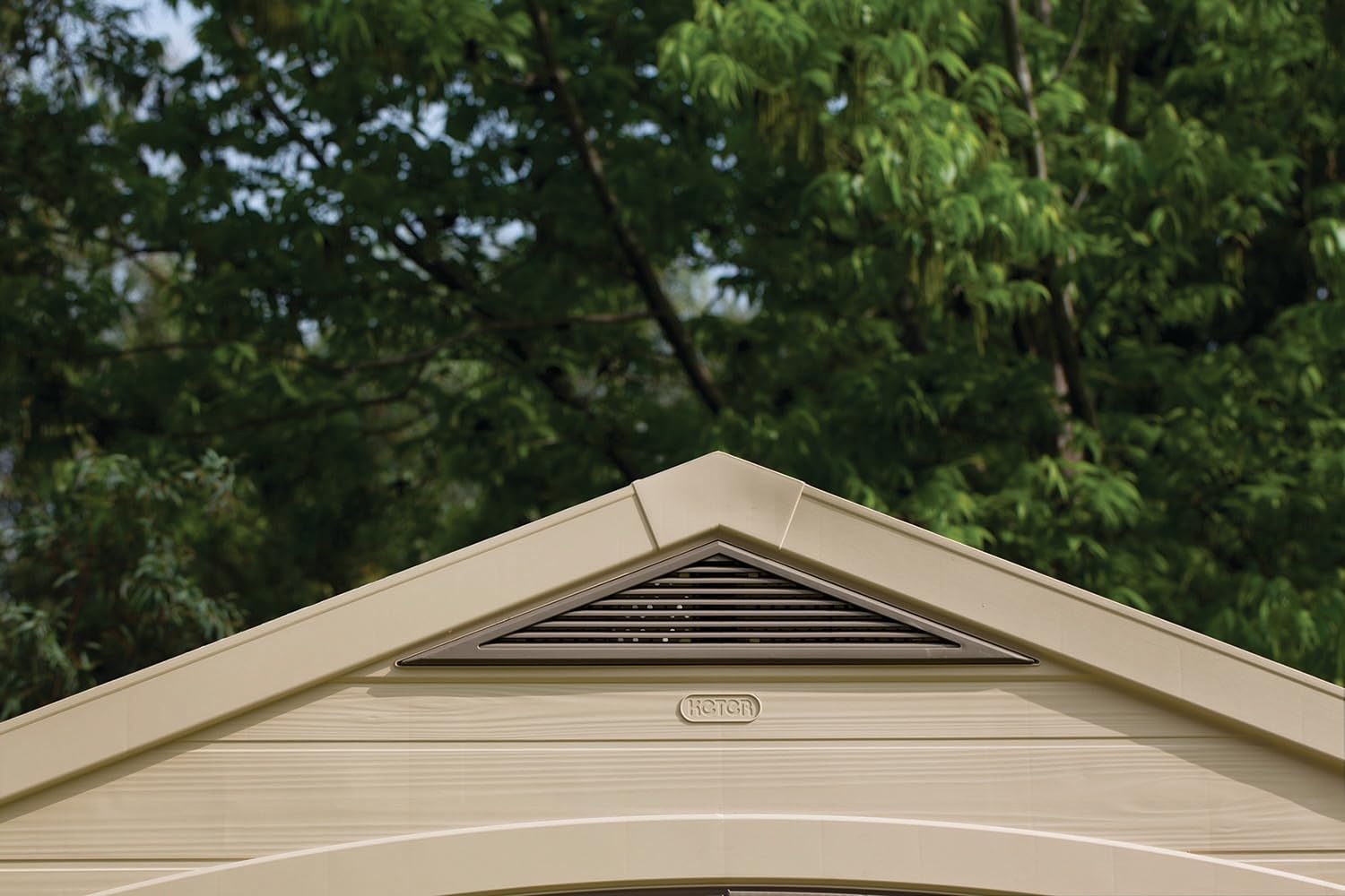 image:imageKeter Factor 8x8 Ft AllWeather Storage Shed with Skylight Window Builtin Ventilation Customizable Walls amp Lockable Double Doors Brown8x11 ft
