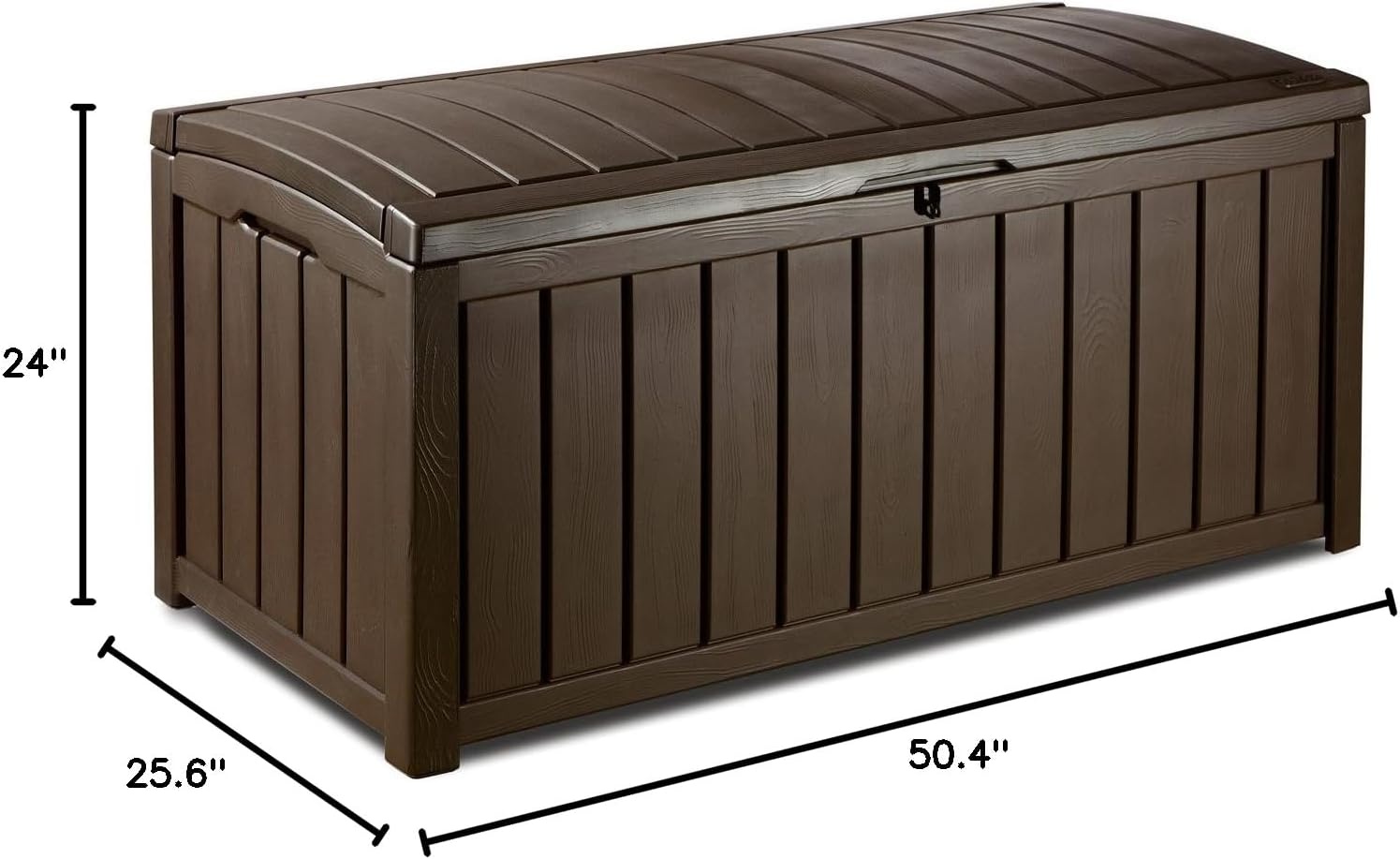 image:imageKeter Glenwood 101 Gallon Resin Large Deck BoxOrganization and Storage for Patio Furniture Outdoor Cushions Garden Tools and Pool Toys Grey amp Black