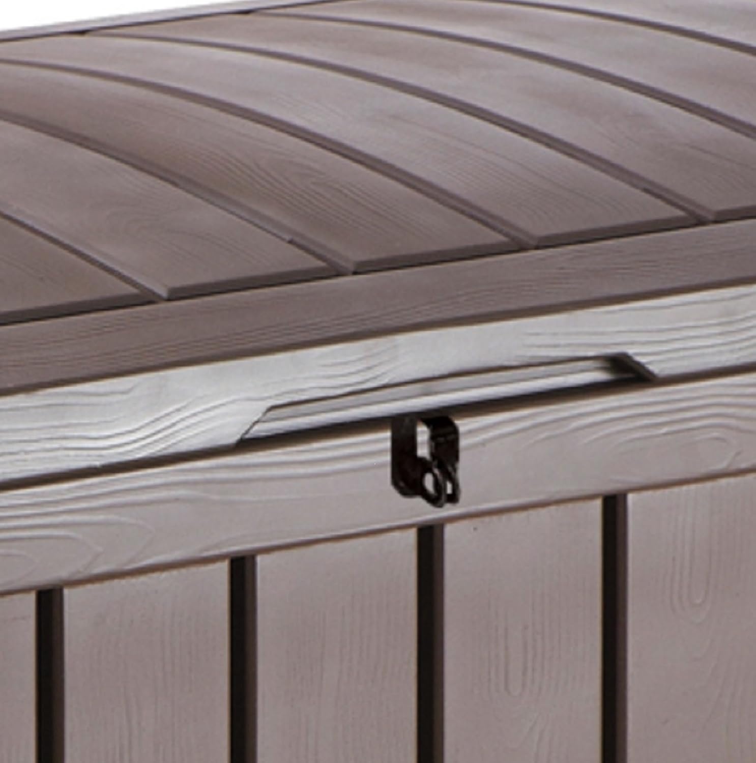 image:imageKeter Glenwood 101 Gallon Resin Large Deck BoxOrganization and Storage for Patio Furniture Outdoor Cushions Garden Tools and Pool Toys Grey amp Black