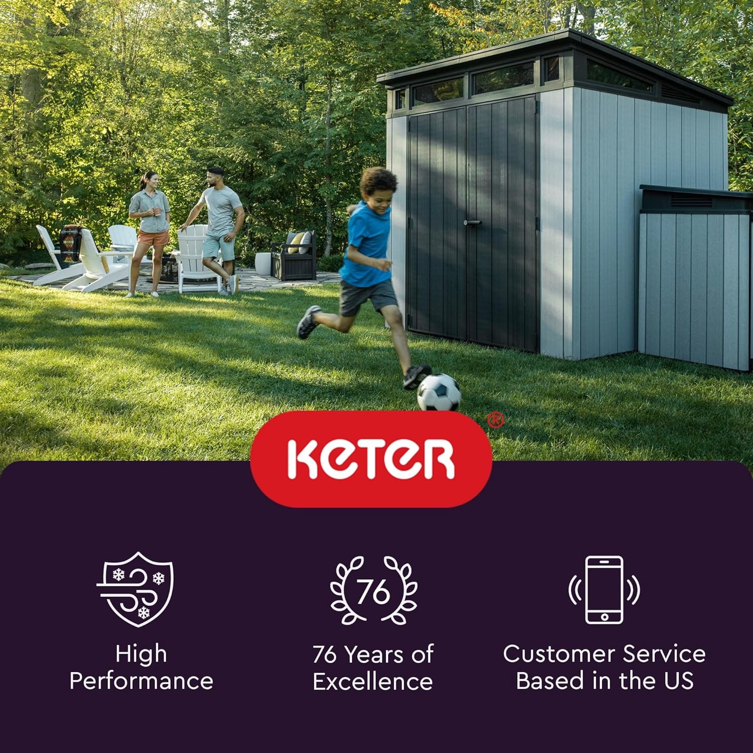 image:imageKeter Manor 4x6 Resin Outdoor Storage Shed KitPerfect to Store Patio Furniture Garden Tools Bike Accessories Beach Chairs and Lawn Mower Grey amp White