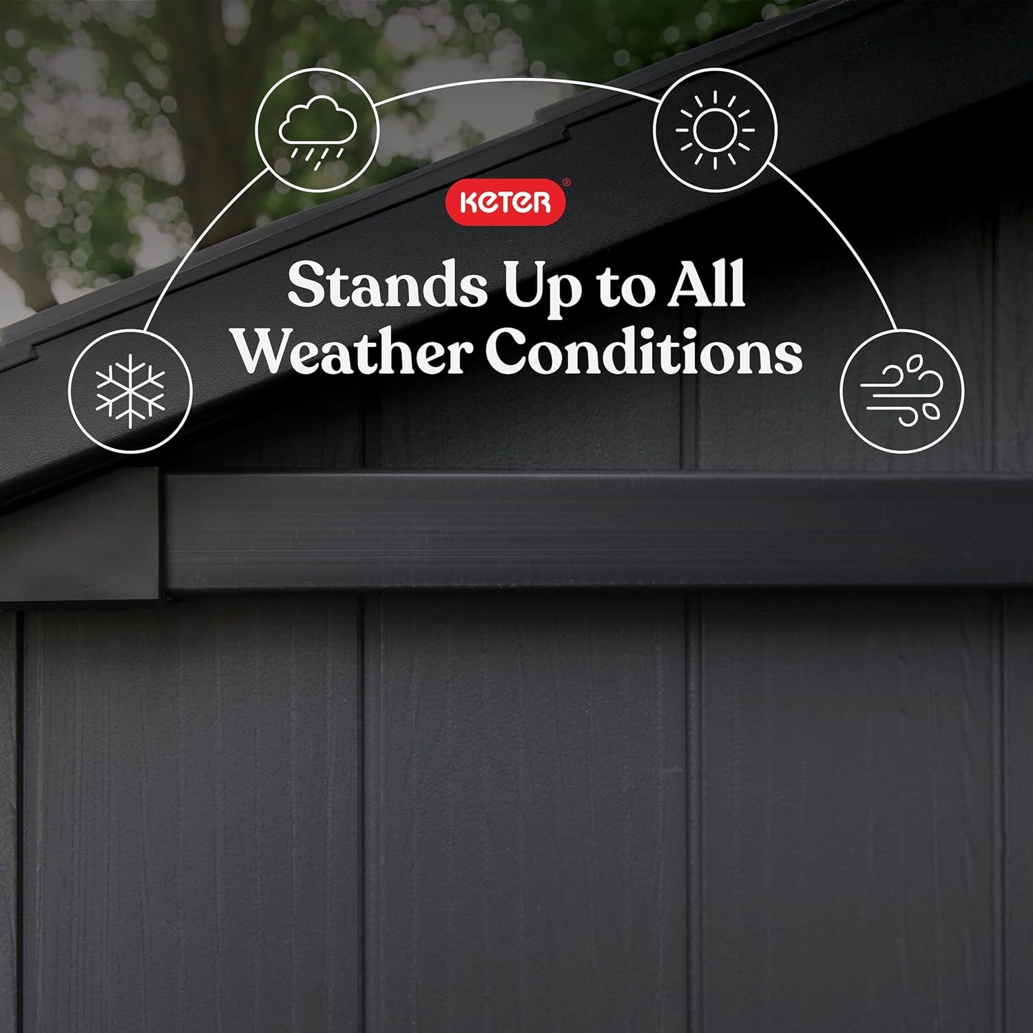 image:imageKeter Newton Plus 75x7 Ft AllWeather Storage Shed with Skylight Window Builtin Ventilation Customizable Walls amp Lockable Double Doors Graphite75x11
