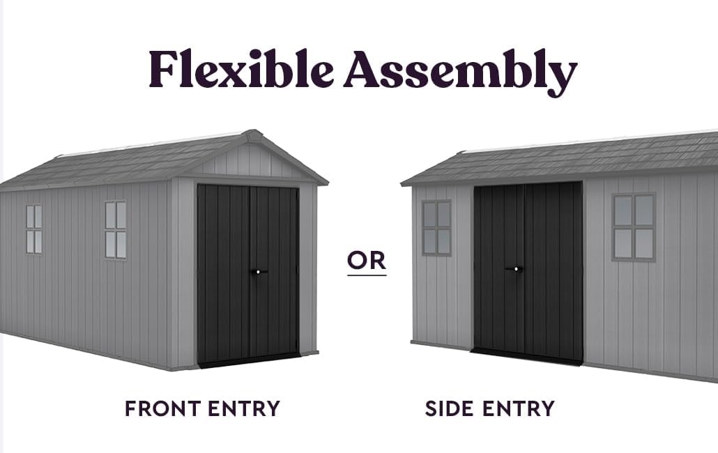 image:imageKeter Newton Plus 75x7 Ft AllWeather Storage Shed with Skylight Window Builtin Ventilation Customizable Walls amp Lockable Double Doors Graphite75x13