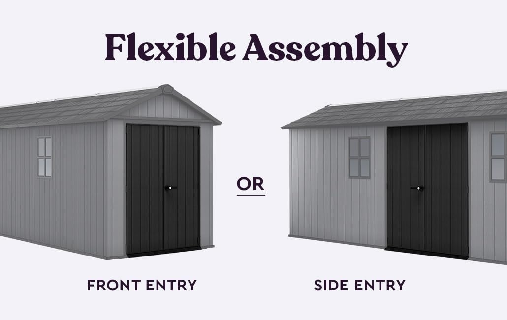 image:imageKeter Newton Plus 75x7 Ft AllWeather Storage Shed with Skylight Window Builtin Ventilation Customizable Walls amp Lockable Double Doors Graphite75x17