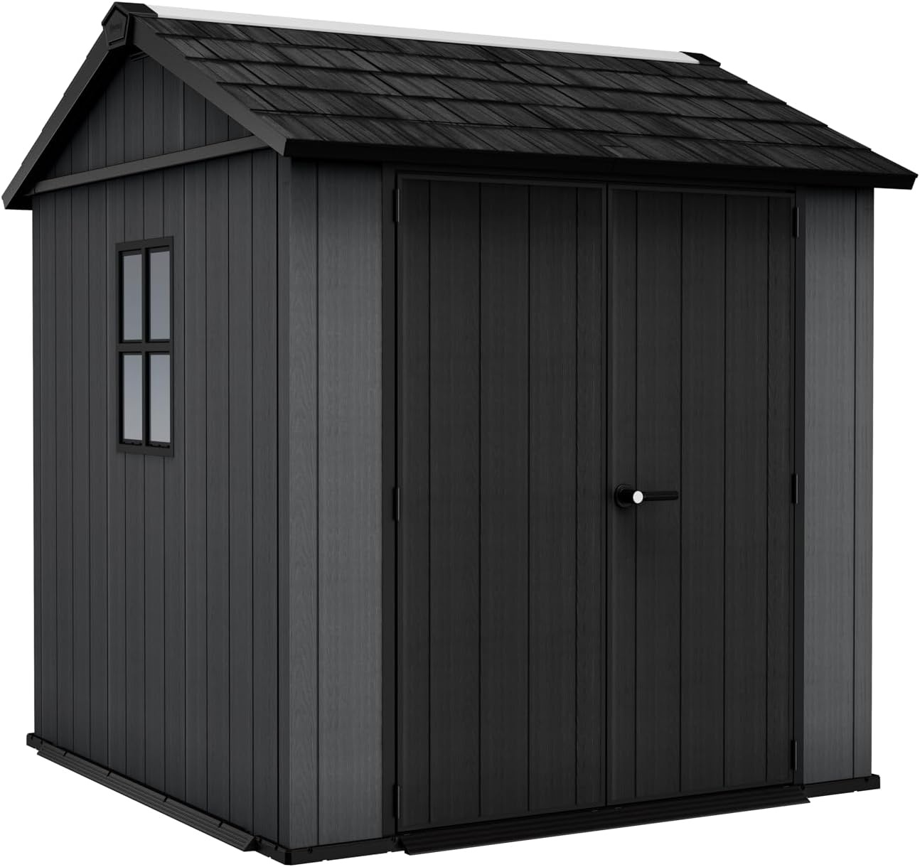 image:imageKeter Newton Plus 75x7 Ft AllWeather Storage Shed with Skylight Window Builtin Ventilation Customizable Walls amp Lockable Double Doors Graphite75x7