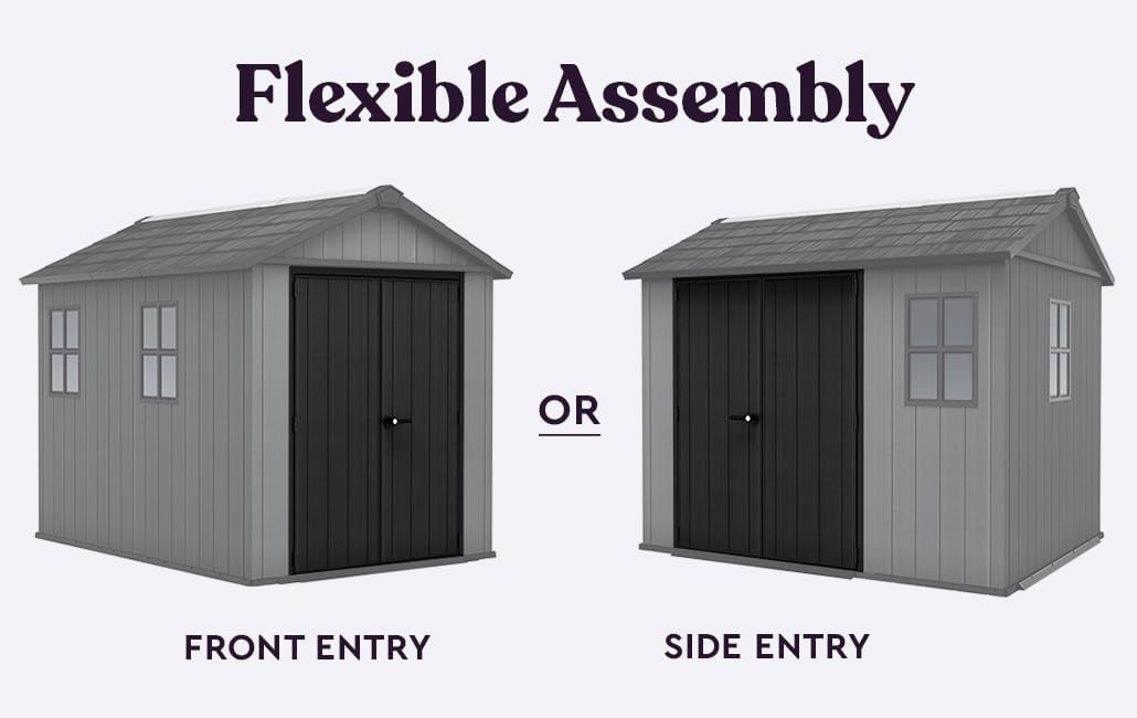 image:imageKeter Newton Plus 75x7 Ft AllWeather Storage Shed with Skylight Window Builtin Ventilation Customizable Walls amp Lockable Double Doors Graphite75x9