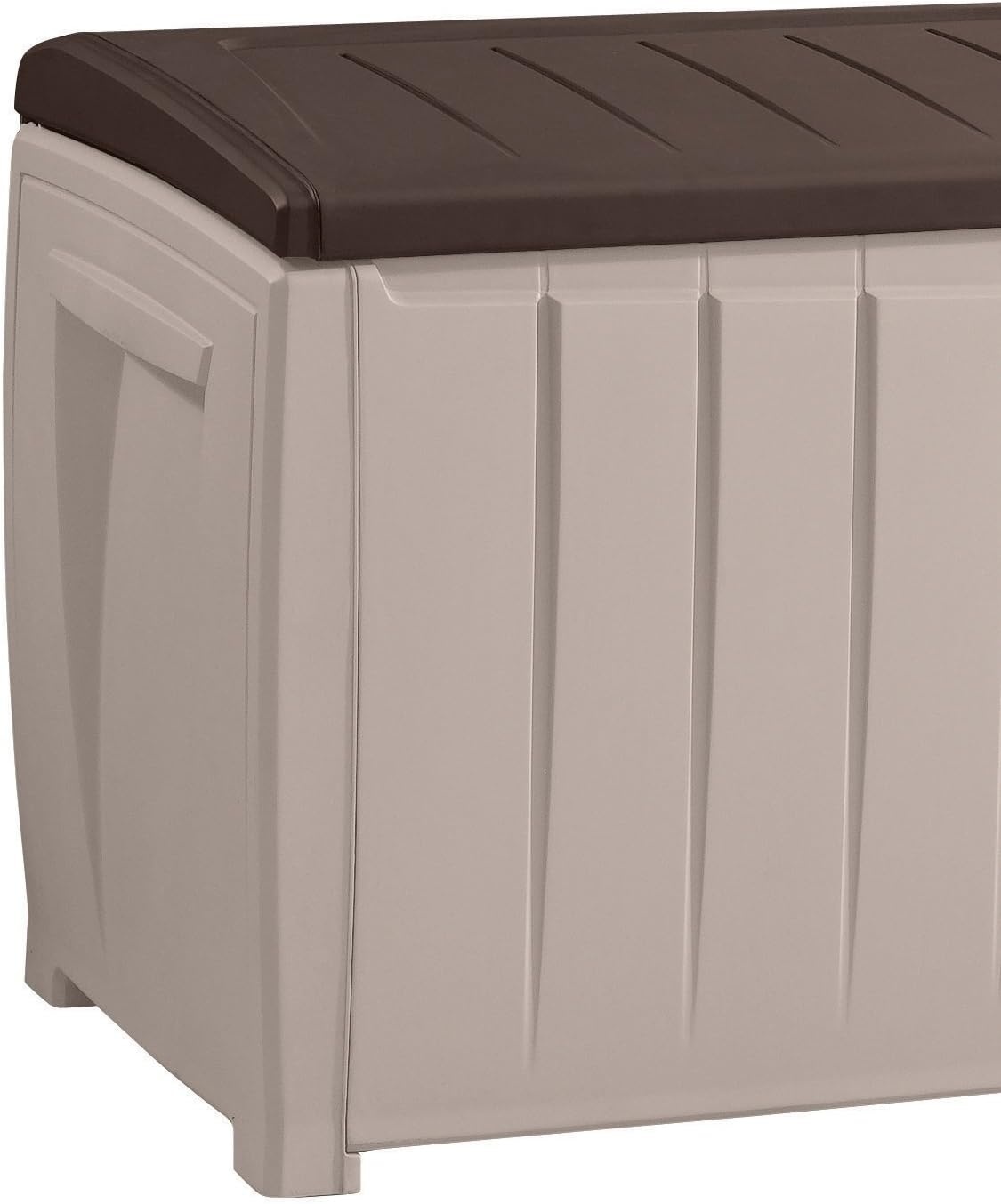image:imageKeter Novel Plastic Deck Storage Container Box Outdoor Patio Furniture 90 Gal BrownBeigeBrown