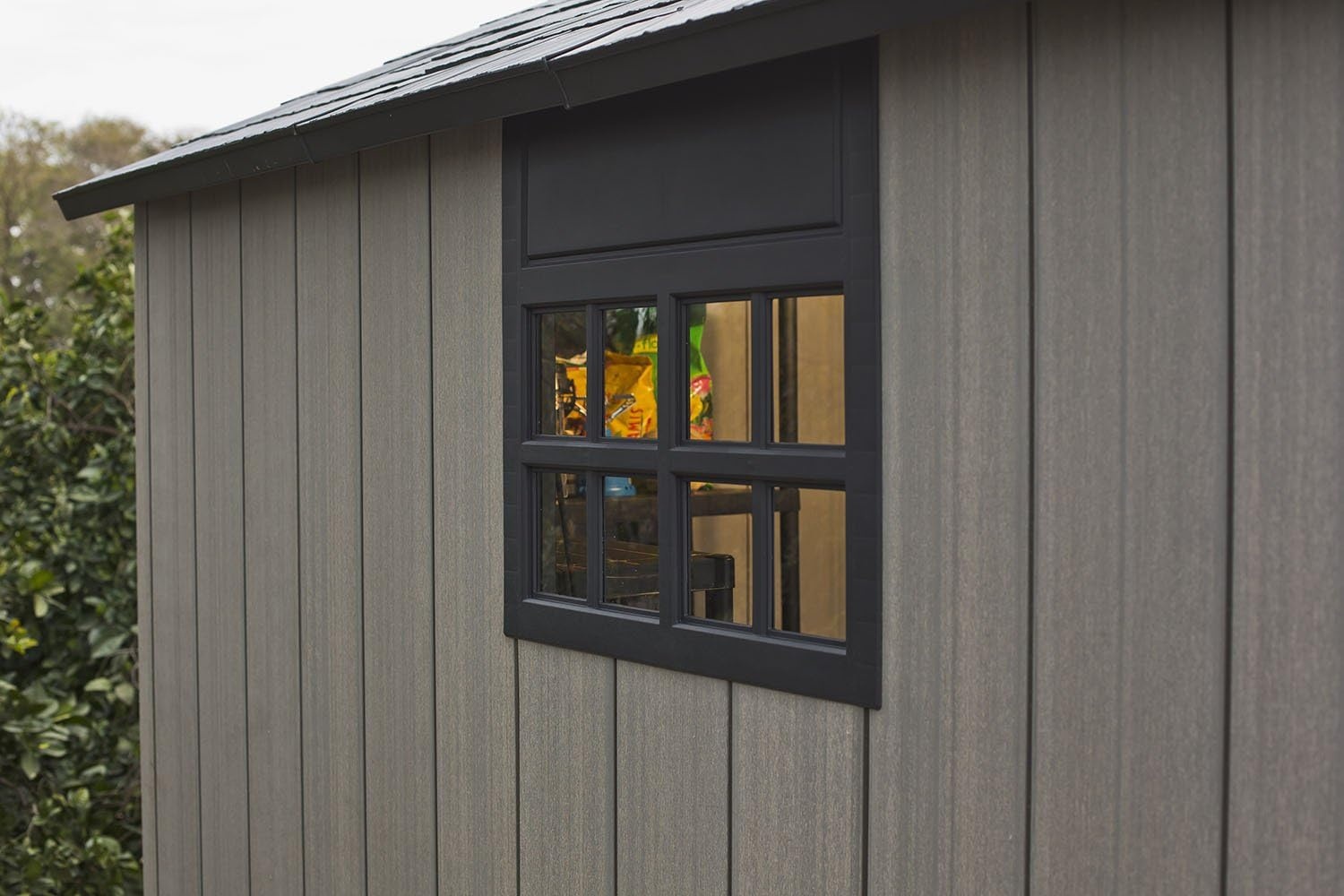 image:imageKeter Oakland 75x7 Foot Large Resin Outdoor Shed with Customizable Walls for Lawn Mower and Bike Storage 75 x 7 GreyGray