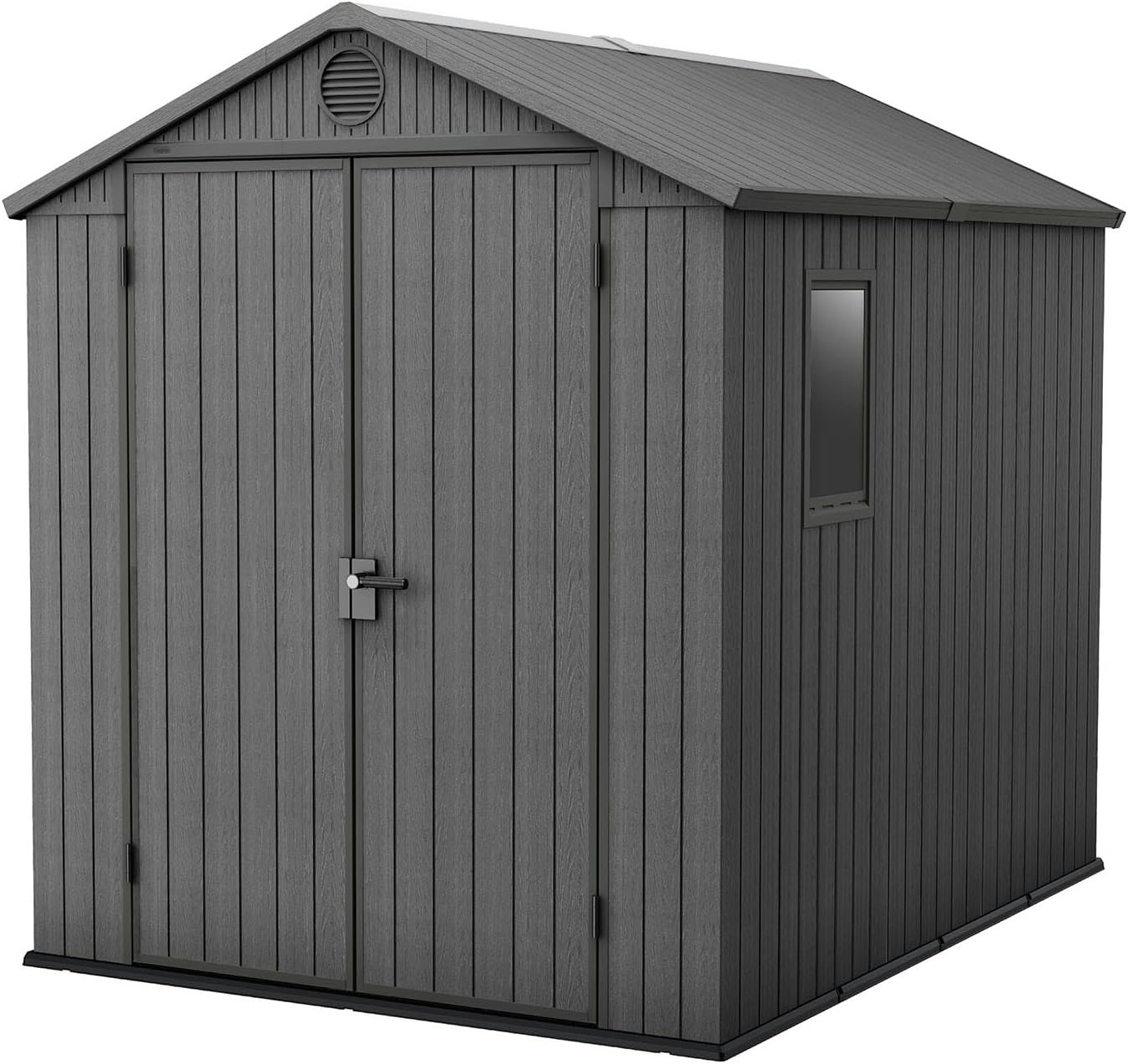 image:imageKeter Outdoor Storage Tool Shed for House Patio amp Yard Darwin 6 x 8 Ft Graphite Gray Portable and Lockable Resin Utility Organizer for Backyard Pool Garden or Lawn OrganizationGray