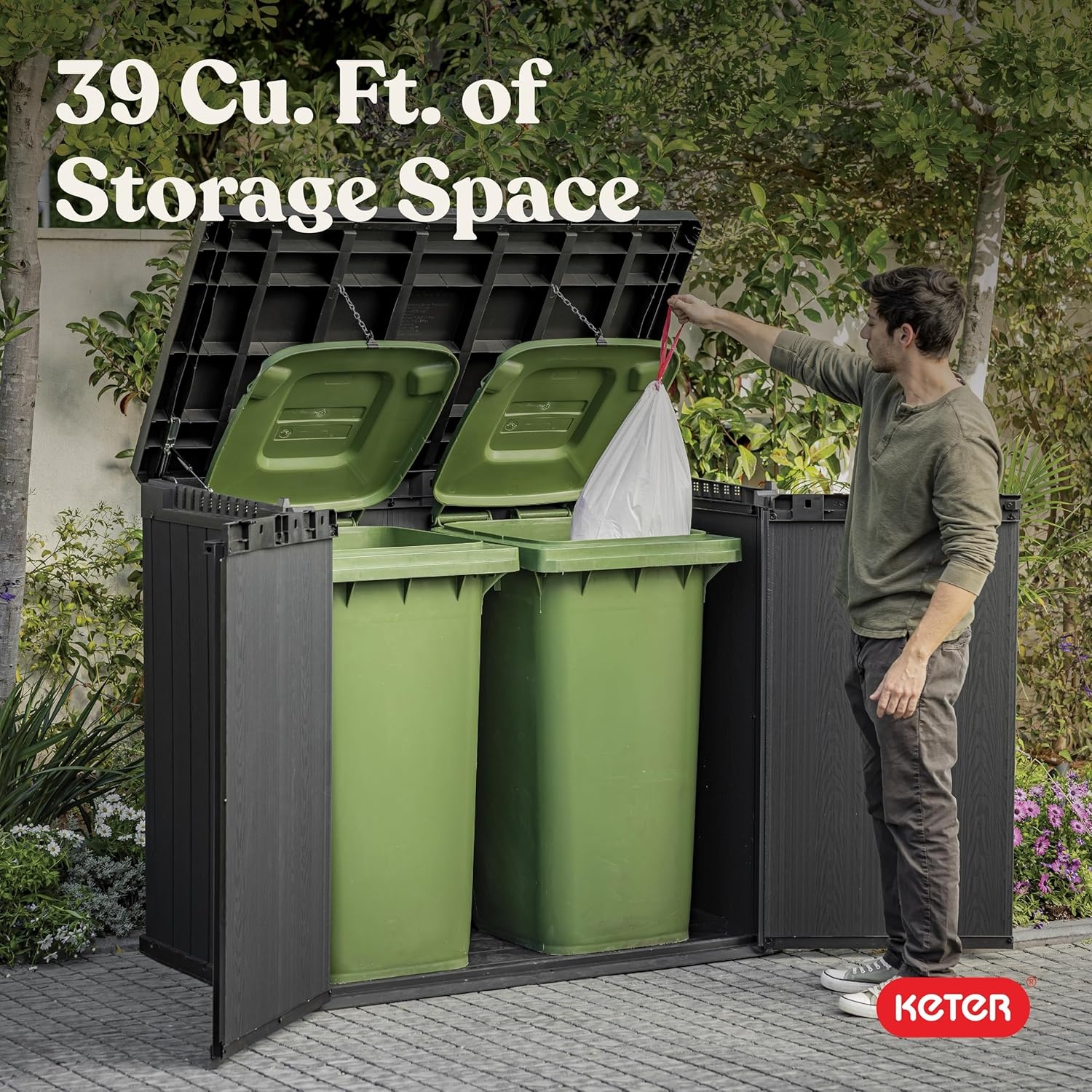 image:imageKeter Outdoor Storage Tool Shed for House Patio amp Yard Darwin 6 x 8 Ft Graphite Gray Portable and Lockable Resin Utility Organizer for Backyard Pool Garden or Lawn OrganizationGray
