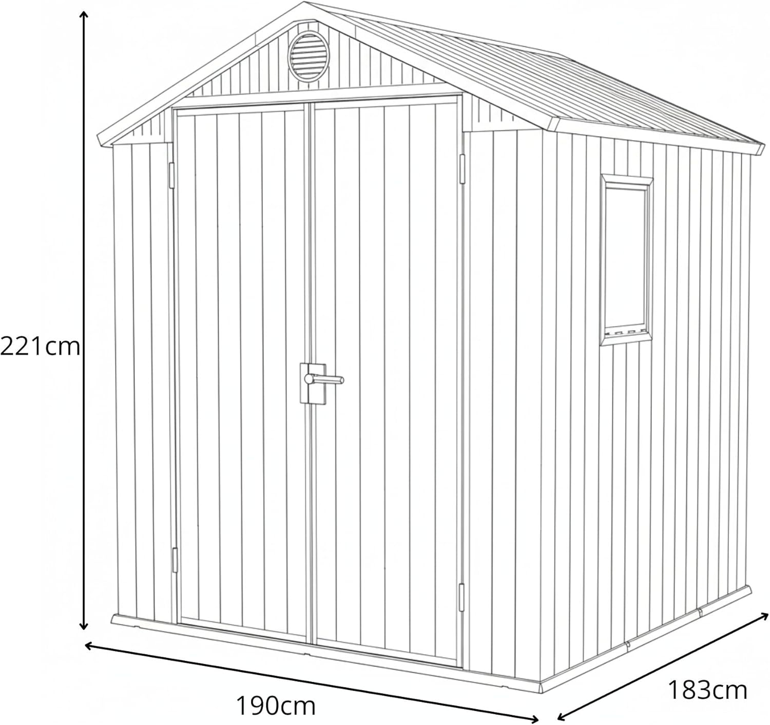image:imageKeter Outdoor Storage Tool Shed for House Patio amp Yard Darwin 6 x 8 Ft Graphite Gray Portable and Lockable Resin Utility Organizer for Backyard Pool Garden or Lawn OrganizationGray