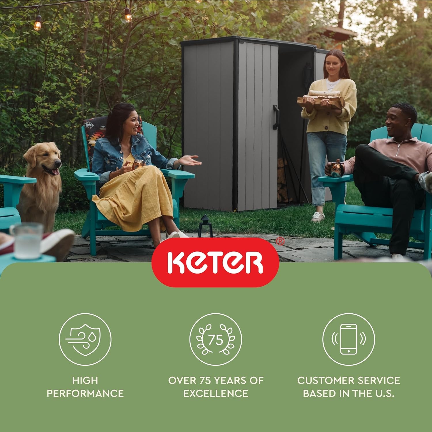 image:imageKeter Premier Tall 46x56 ft Resin Outdoor Storage Shed Backyard Garden Shed with Shelving Brackets for Tools Patio Furniture Pool amp Bike Storage Grey amp Black 62 cu ft Capacity