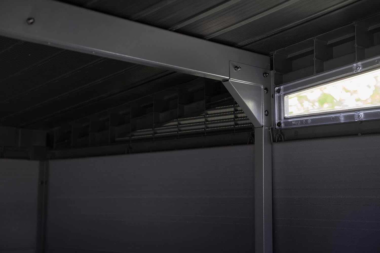 image:imageKeter Signature Collection 11x7 Ft AllWeather Storage Shed with Skylight Window Builtin Ventilation amp Lockable Double Doors AshwoodAshwood