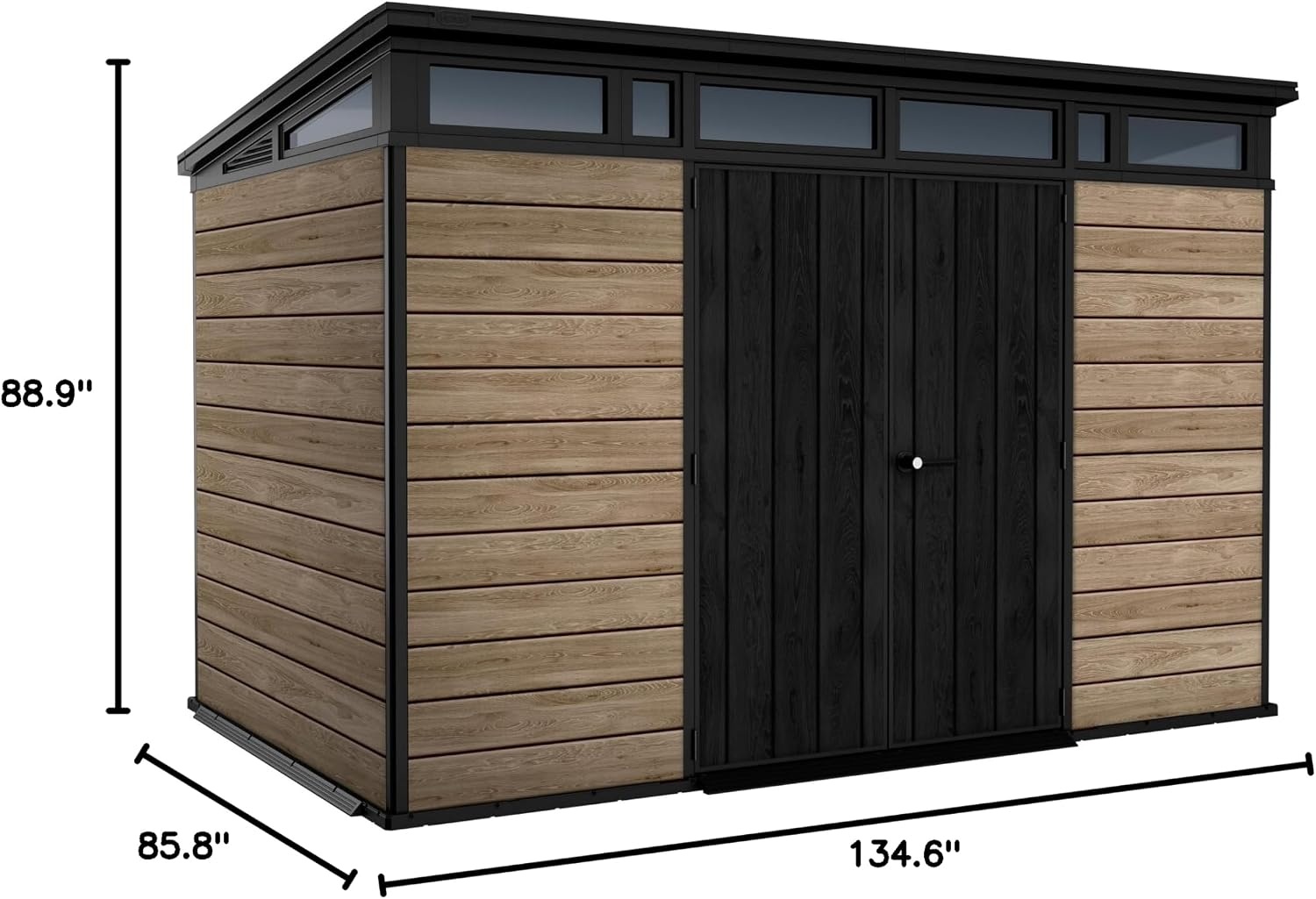 image:imageKeter Signature Collection 11x7 Ft AllWeather Storage Shed with Skylight Window Builtin Ventilation amp Lockable Double Doors AshwoodAshwood