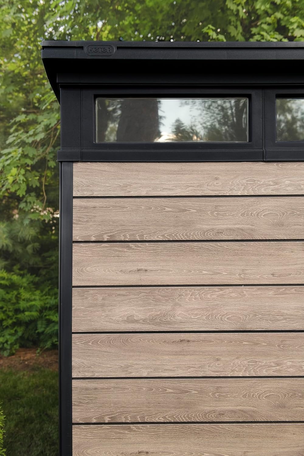 image:imageKeter Signature Collection 11x7 Ft AllWeather Storage Shed with Skylight Window Builtin Ventilation amp Lockable Double Doors AshwoodAshwood