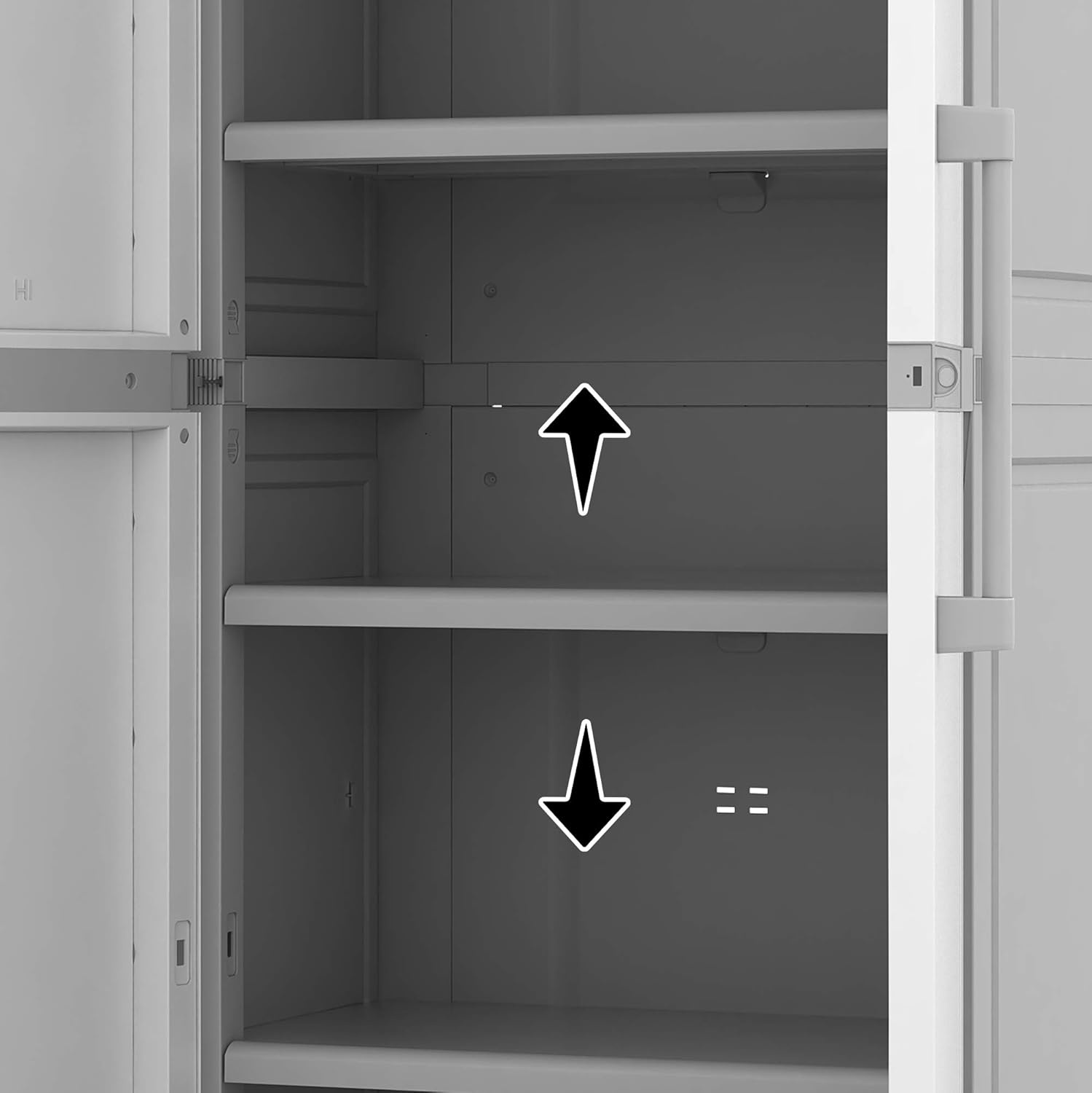 image:imageKeter Storage Cabinet with Doors and Shelves for Laundry Room Garage Bathroom Accessories Closet and Home Organization White amp Grey