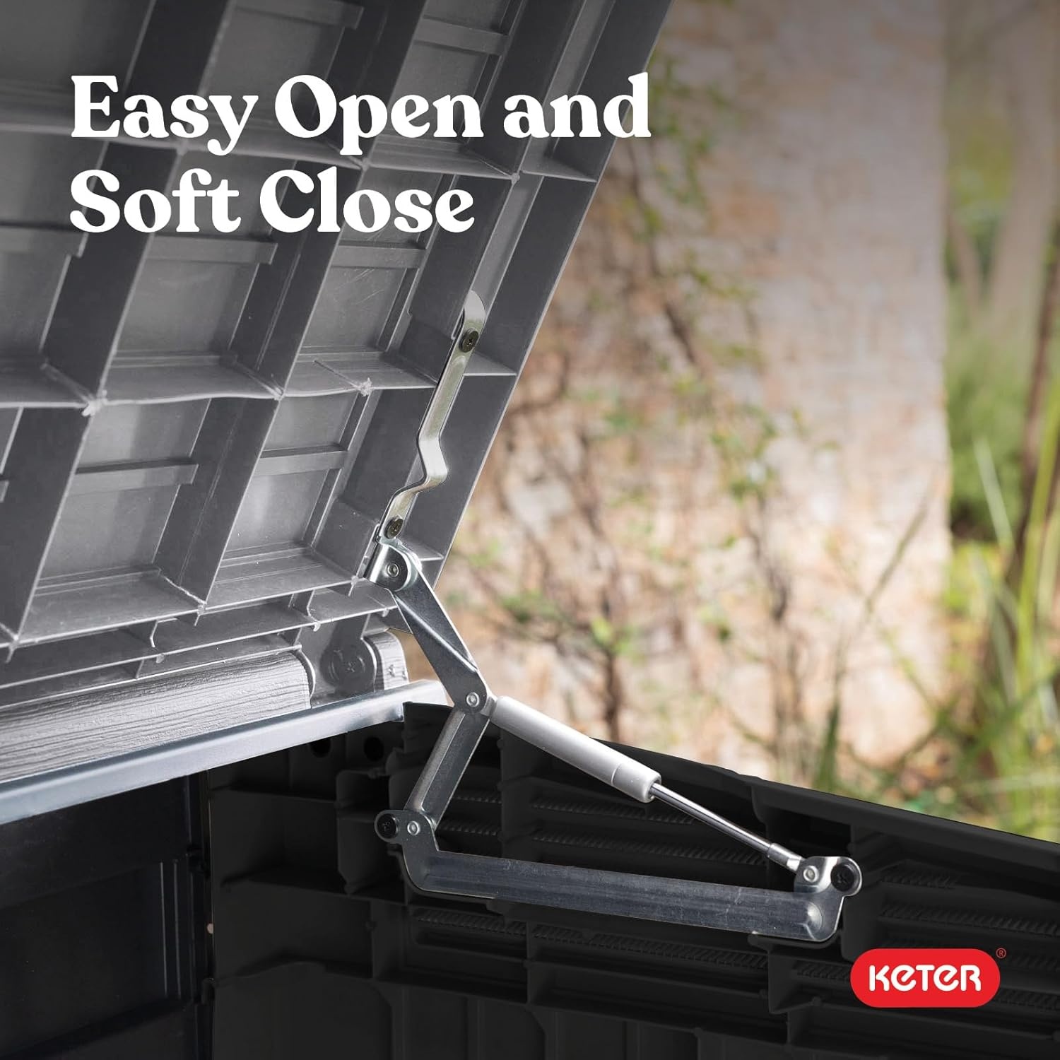 image:imageKeter StoreItOut Prime 43 x 37 ft Outdoor Resin Storage Shed with Easy Lift Hinges Perfect for Yard Tools Pool Toys and Garden Accessories GreyBlack