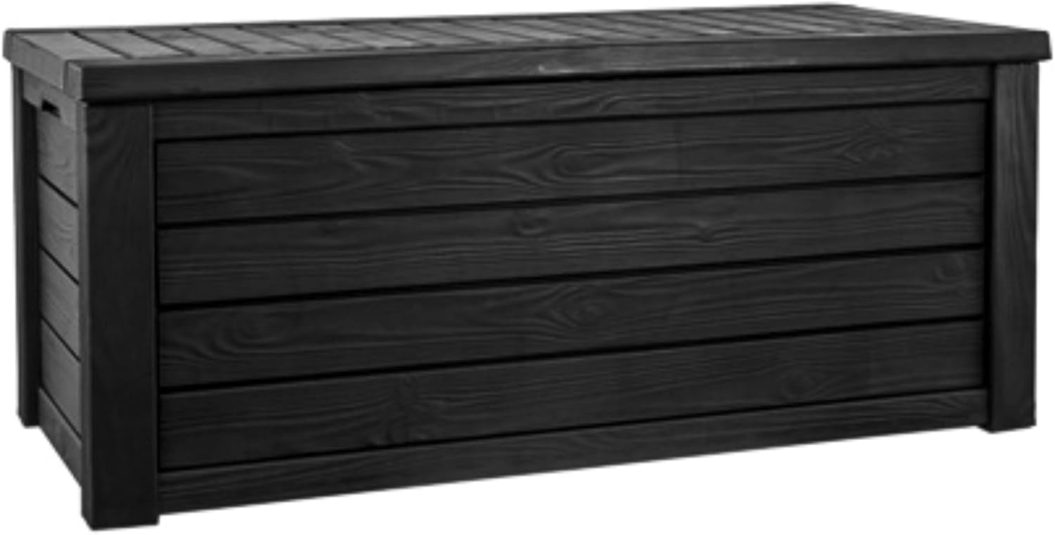 image:imageKeter Westwood 150 Gallon Resin Large Outdoor Storage Box for Patio Furniture Outdoor Cushions Garden Tools and Pool Floats Dark GreyDark Grey