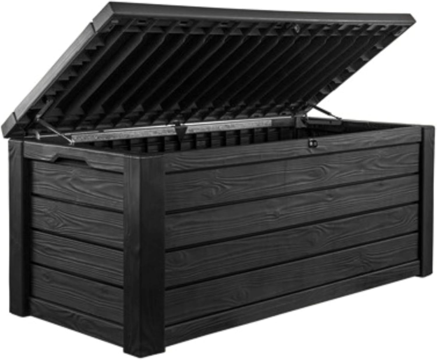 image:imageKeter Westwood 150 Gallon Resin Large Outdoor Storage Box for Patio Furniture Outdoor Cushions Garden Tools and Pool Floats Dark GreyDark Grey
