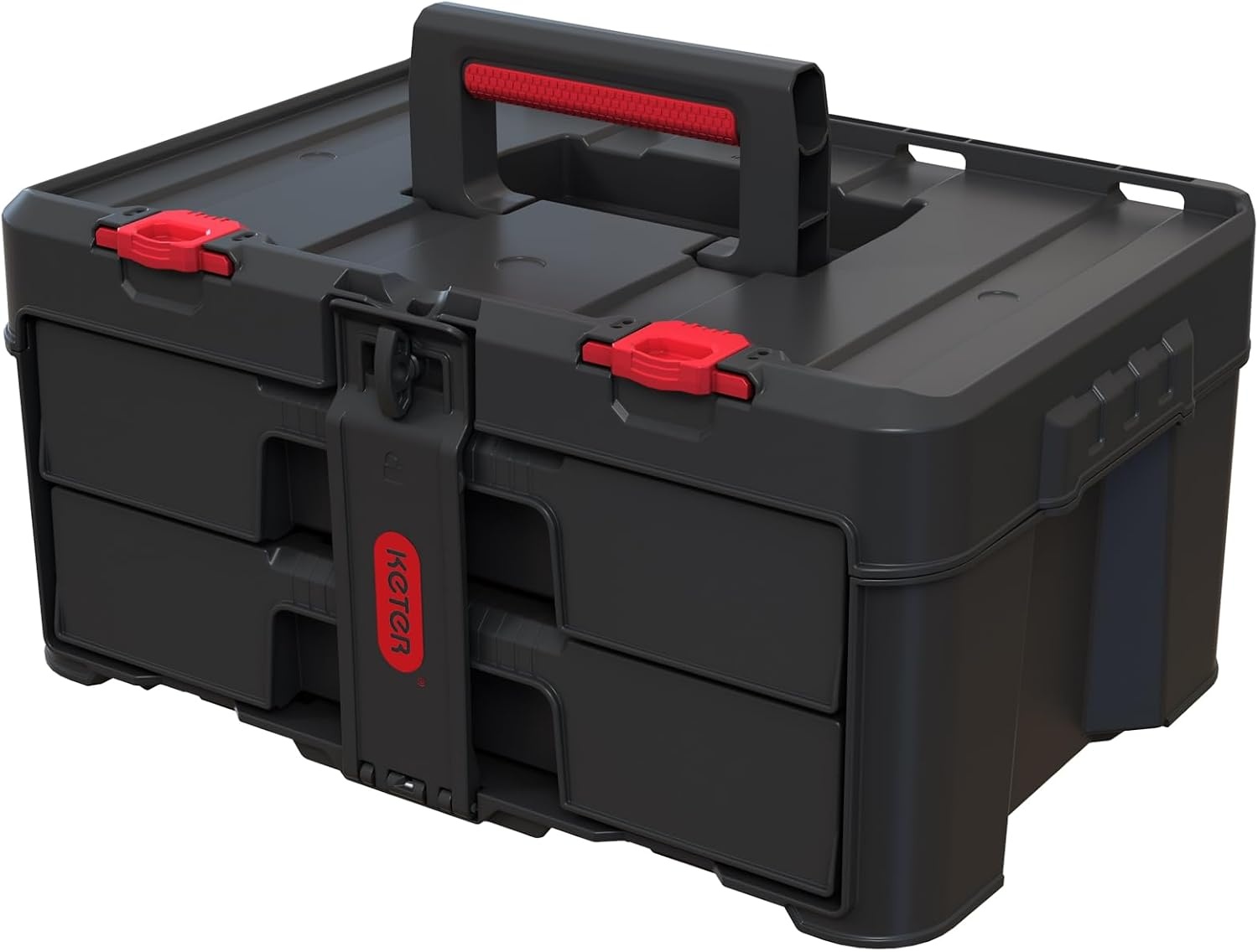 image:imageStack N Roll 4Piece Rolling Tool Storage System Includes Large Rolling Tool Box 2Drawer Tool Box amp 2 Tray Organizers Modular Stackable Tool Storage with Wheels for Garage amp Workshop4PC System
