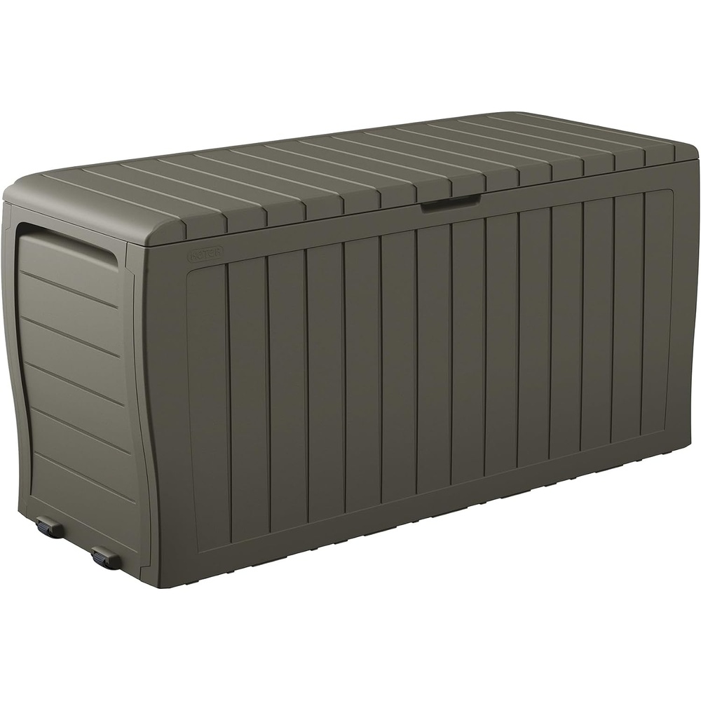 image:imageKeter Atlas 70 Gallon Deck Box WeatherResistant Outdoor Storage Chest for Patio Yard amp Pool Durable Resin Construction Lockable Lid EasyOpen DesignMossy Brown
