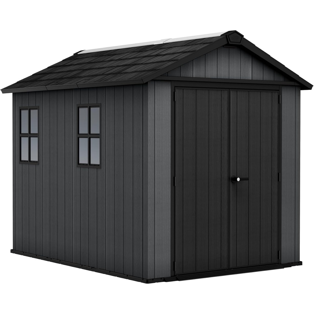 image:imageKeter Newton Plus 75x7 Ft AllWeather Storage Shed with Skylight Window Builtin Ventilation Customizable Walls amp Lockable Double Doors Graphite75x9