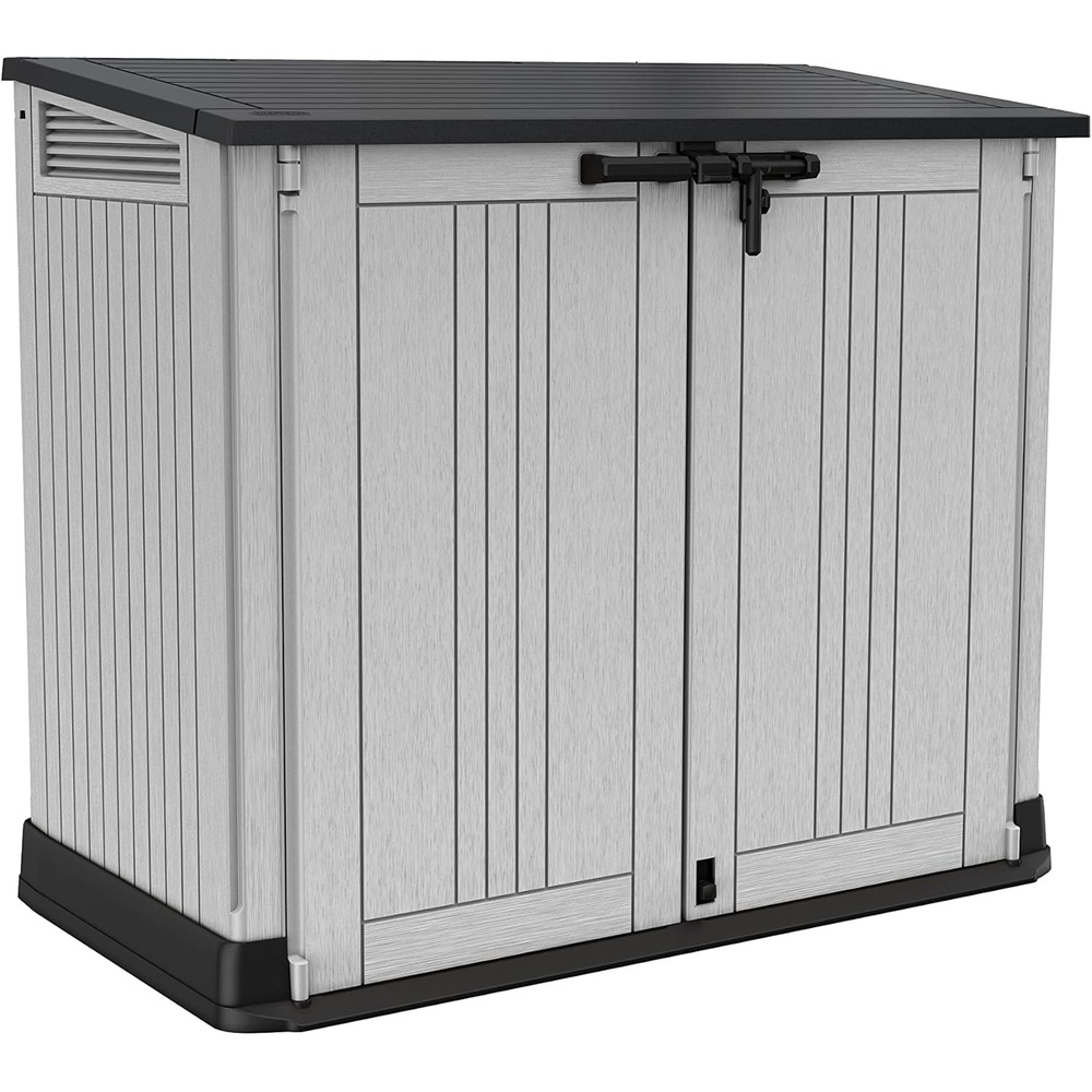 image:imageKeter StoreItOut Prime 43 x 37 ft Outdoor Resin Storage Shed with Easy Lift Hinges Perfect for Yard Tools Pool Toys and Garden Accessories GreyGray