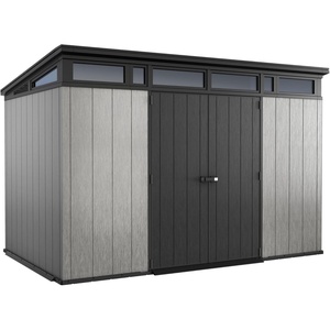 image:imageKeter Artisan 11x7 Modern Resin Outdoor Storage Shed KitPerfect to Store Patio Furniture Garden Tools Bike Accessories Beach Chairs and Lawn Mower Grey amp Black