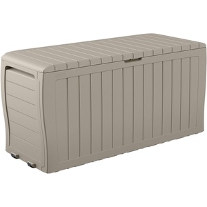 image:imageKeter Atlas 70 Gallon Deck Box  WeatherResistant Outdoor Storage Chest for Patio Yard amp Pool Durable Resin Construction Lockable Lid EasyOpen DesignBeige