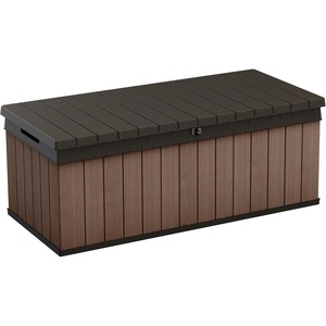 image:imageKeter Darwin 100 Gallon Resin Large Deck Box  Organization and Storage for Patio Furniture Outdoor Cushions Garden Tools and Pool GearBrown