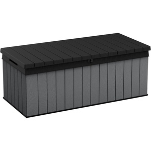 image:imageKeter Darwin 100 Gallon Resin Large Deck Box  Organization and Storage for Patio Furniture Outdoor Cushions Garden Tools and Pool GearGrey