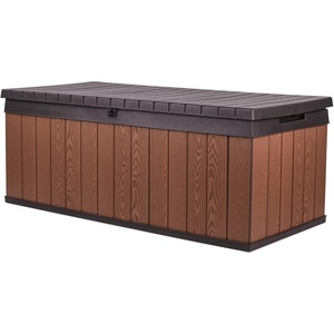image:imageKeter Darwin 100 Gallon Resin Large Deck Box Organization and Storage for Patio Storage Box Outdoor Cushions Garden Tools Brown amp BlackBrown