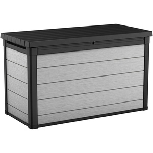 image:imageKeter Denali 30 Gallon Resin Outdoor Storage Box and Patio Furniture Side Table for Pool and Garden Accessories Grey amp Black200 Gallons