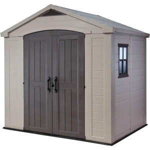 image:imageKeter Factor 8x8 Ft AllWeather Storage Shed with Skylight Window Builtin Ventilation Customizable Walls amp Lockable Double Doors Brown8x6 ft