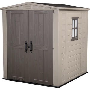image:imageKeter Factor 8x8 Ft AllWeather Storage Shed with Skylight Window Builtin Ventilation Customizable Walls amp Lockable Double Doors Brown8x8 ft