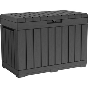 image:imageKeter Kentwood 50 Gallon Resin Deck BoxOrganization and Storage for Patio Cushions Throw Pillows and Garden Tools Dark GreyDark Grey