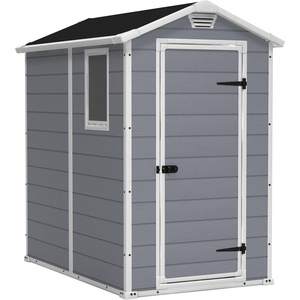 image:imageKeter Manor 4x6 Resin Outdoor Storage Shed KitPerfect to Store Patio Furniture Garden Tools Bike Accessories Beach Chairs and Lawn Mower Grey amp White