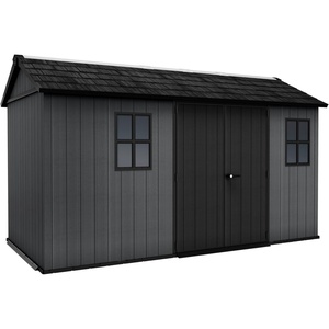 image:imageKeter Newton Plus 75x7 Ft AllWeather Storage Shed with Skylight Window Builtin Ventilation Customizable Walls amp Lockable Double Doors Graphite75x13