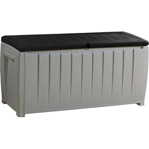 image:imageKeter Novel Plastic Deck Storage Container Box Outdoor Patio Furniture 90 Gal BrownGreyBlack